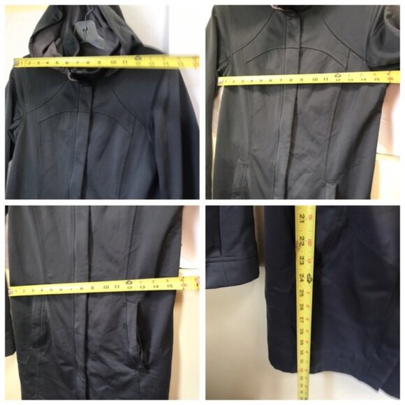 Lululemon Apres Soft Shell Rain Coat Pockets Jacket Hood Water Repellent Grey S - Picture 16 of 16